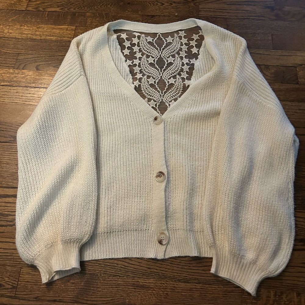 Shein Plus Sized Drop Shoulder Lantern Sleeve Cardigan